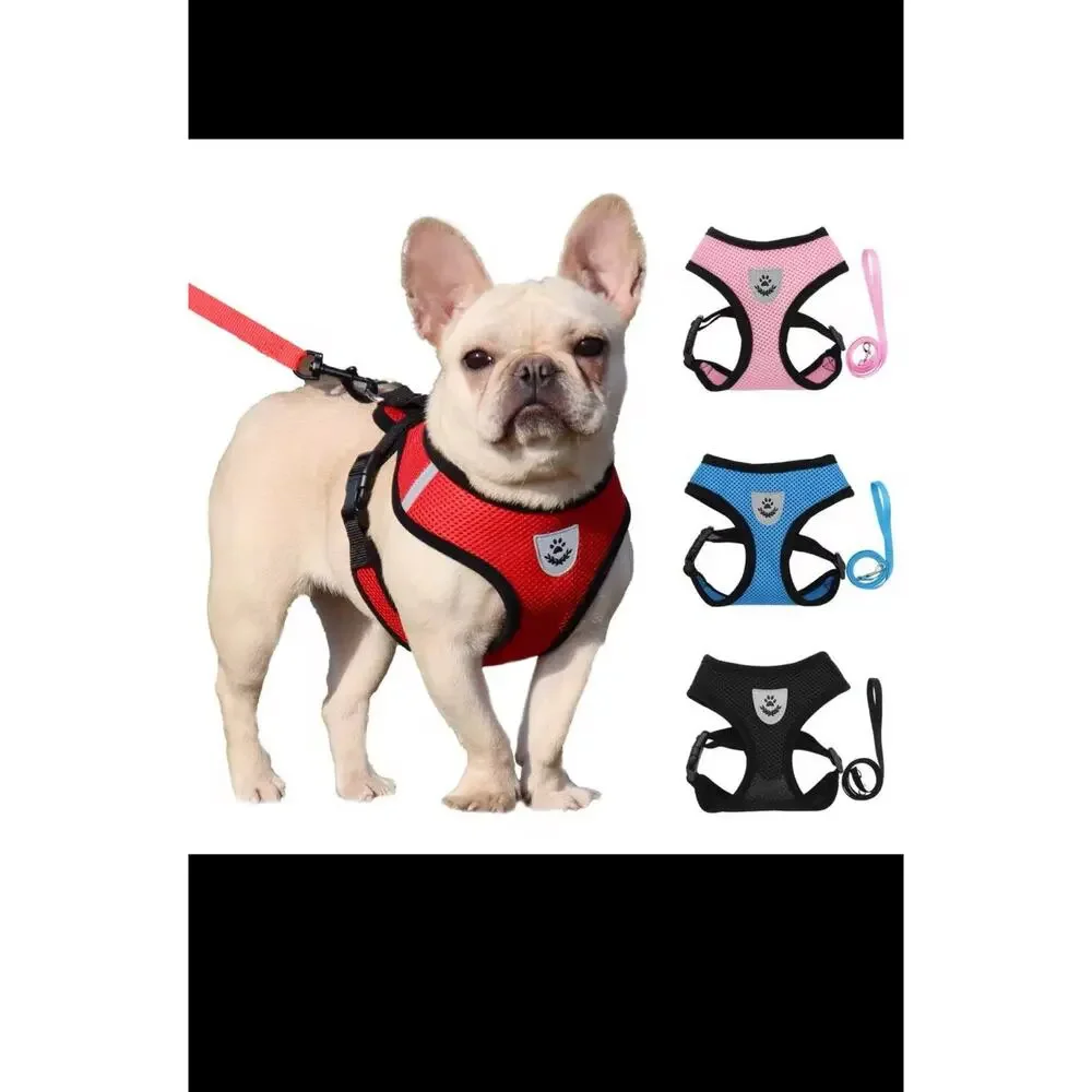Summer Pet Harness & Leash – Adjustable Mesh Vest, Reflective, for Small Dogs &